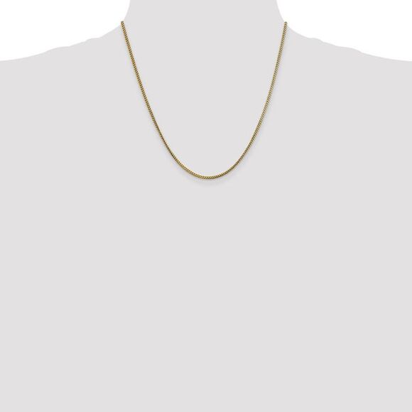 1.5mm 10k Yellow Gold Solid Franco Chain Necklace, 20 Inch - Picture 2 of 8